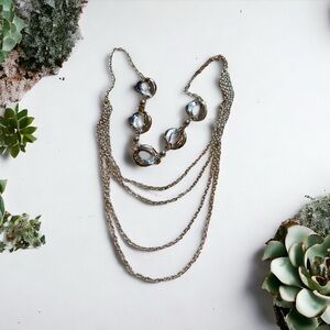 Reversible silver tone necklace. Wear 2 ways